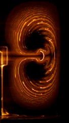 レーザー光を利用し観測した流脈面の断面画像